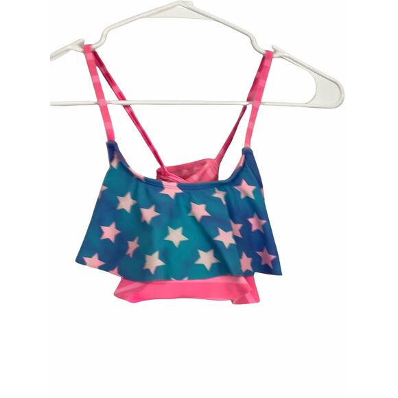 Xhilaration Girl's Stars & Striped Pink Blue Swim Bikini Set Kid's Size Medium - Picture 3 of 7